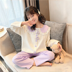批发[黛琳芬]云朵棉儿童睡衣卡通薄款中大童10-22码女童家居服218