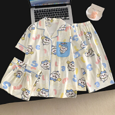 批发[黛琳芬]仿棉三件套儿童睡衣卡通中大童10码-L码男女童家居服216