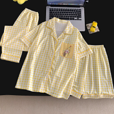 批发[黛琳芬]仿棉三件套儿童睡衣卡通中大童10码-L码男女童家居服216