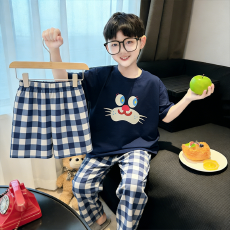 批发[黛琳芬]仿棉<b class='q'>三件套</b>儿童<b class='q'>睡衣</b>卡通中大童12码-XL男女童家居服216