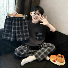 批发[黛琳芬]仿棉三件套儿童<b class='q'>睡衣</b>卡通中大童12码-XL男<b class='q'>女童</b>家居<b class='q'>服</b>216