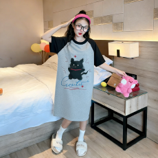 批发[黛琳芬]仿棉<b class='q'>女童</b>睡裙<b class='q'>儿童</b><b class='q'>睡衣</b>卡通中大童12码-XL可外穿家居服216