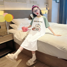 批发[黛琳芬]仿棉<b class='q'>女童</b>睡裙<b class='q'>儿童</b><b class='q'>睡衣</b>卡通中大童12码-XL可外穿家居服216