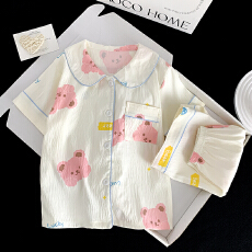 批发[黛琳芬]云朵棉娃娃领儿童<b class='q'>睡衣</b>卡通小中大童印花8码-L家居服女227