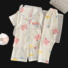 批发[黛琳芬]云朵棉三件套儿童<b class='q'>睡衣</b>卡通小中大童8码-L男<b class='q'>女童</b>家居<b class='q'>服</b>227