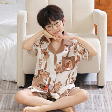 批发[黛琳芬]冰雪丝三件套儿童睡衣套装12-XL码三件套男女童家居服228