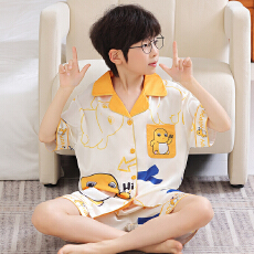 批发黛琳芬冰雪丝三件套儿童睡衣套装12-XL码三件套男女童家居服228