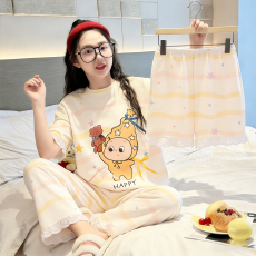 批发[黛琳芬]仿棉三件套儿童睡衣卡通中大童10码-L码男女童家居服216