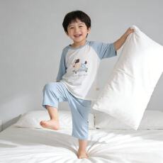 批发黛琳芬A类莫代尔<b class='q'>儿童</b><b class='q'>睡衣</b>七分裤小中大通男女童80-160家居服242