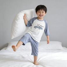 批发黛琳芬A类莫代尔<b class='q'>儿童</b><b class='q'>睡衣</b>七分裤小中大通男女童80-160家居服242