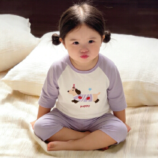批发黛琳芬A类莫代尔<b class='q'>儿童</b><b class='q'>睡衣</b>七分裤小中大通男女童80-160家居服242