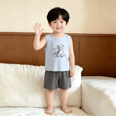 批发黛琳芬莱塞尔<b class='q'>儿童</b><b class='q'>睡衣</b>背心短裤卡通小中童90码-160码夏天家居服