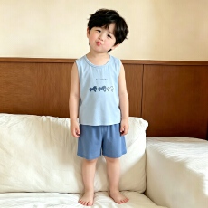 批发黛琳芬莱塞尔<b class='q'>儿童</b><b class='q'>睡衣</b>背心短裤卡通小中童90码-160码夏天家居服