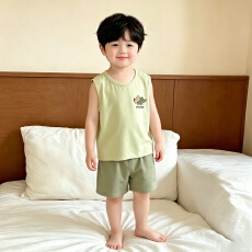 批发黛琳芬莱塞尔<b class='q'>儿童</b><b class='q'>睡衣</b>背心短裤卡通小中童90码-160码夏天家居服