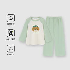 批发黛琳芬100-160码10A抗菌纯棉长袖儿童睡衣<b class='q'>春</b>秋季男女童家居服