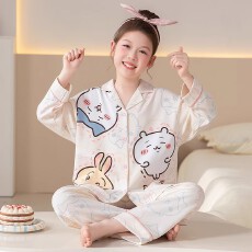 批发黛琳芬12-XL码13款仿棉长袖儿童睡衣春<b class='q'>秋</b>季印花男女童家居服274