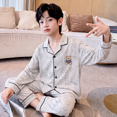 批发黛琳芬12-XL码13款仿棉长袖儿童睡衣春<b class='q'>秋</b>季印花男女童家居服274