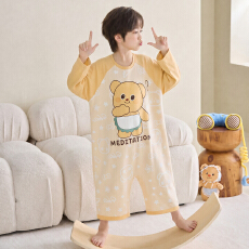 批发黛琳芬8-XL码30款<b class='q'>纯棉</b>长袖连体儿童睡衣春秋卡通童装<b class='q'>家居服</b>