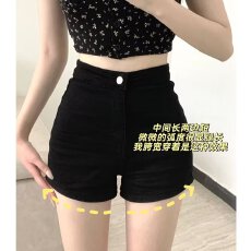 批发微弹百搭好穿黑色防走光高腰显瘦紧身短裤辣妹热裤