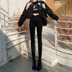 批发超显瘦高腰<b class='q'>牛仔</b>裤<b class='q'>女</b>薄款夏季紧身靴子小个子铅笔修身<b class='q'>小脚裤</b>子弹力