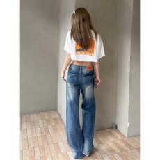 批发<b class='q'>提</b><b class='q'>臀</b>低腰微喇叭牛仔<b class='q'>裤</b>女款2026夏季新款美式复古水洗扎染显瘦<b class='q'>裤</b>子