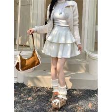 批发秋季2025新款韩版针织蛋糕裙子<b class='q'>大码</b>女装胖mm小个子A字半身裙短裙