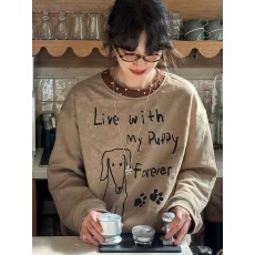 批发大码2-300斤美式印花无帽套头<b class='q'>卫衣</b>女秋冬季<b class='q'>潮牌</b>宽松百搭打底上衣