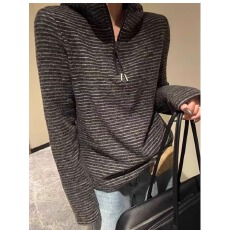 批发<b class='q'>兔毛</b>绒78腈纶19锦3氨纶条纹连帽拉链上衣修身磨毛长袖