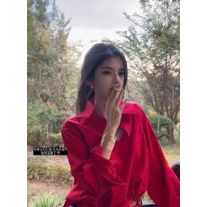 批发松弛自由感2025秋季新品宽松时尚简约纯色POLO长袖高级感百搭上衣