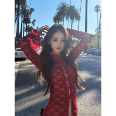 批发野性生命力镂空设计绑带蕾丝<b class='q'>衬衫</b>修身显瘦上衣