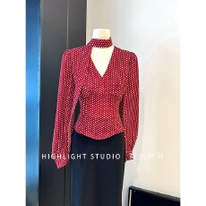 批发小众设计感2025秋季<b class='q'>波点</b>长袖<b class='q'>衬衫</b>高级感女上衣高端女装显瘦秋款