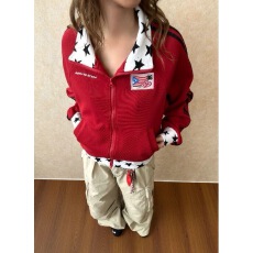 批发美式复古运动风条纹星星立领开衫卫衣秋季撞色休闲百搭<b class='q'>短</b>款外套