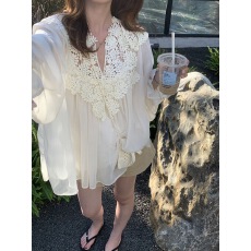 批发名媛气质<b class='q'>雪纺</b>衬衫2026春夏季花边拼接设计宽松穿搭上衣吊带<b class='q'>两件套</b>