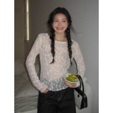 批发韩系打底<b class='q'>蕾丝</b>衫长袖T恤女法式气质早春显瘦叠穿漂亮上衣空调衫潮