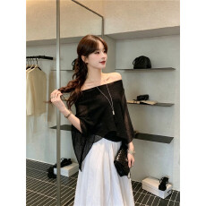 批发夏季2026新款设计感<b class='q'>不规则</b>斗篷披肩<b class='q'>针织衫</b>薄款防晒上衣