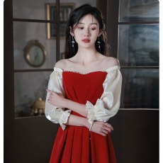 批发敬酒服<b class='q'>新娘</b>平时可穿结婚<b class='q'>礼服</b>女订婚连衣裙小个子缎面半袖回门夏季