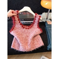 批发实拍春季针织背心马甲女外穿无袖外搭叠穿短款上衣