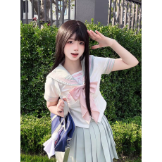 批发悠米i 原创JK<b class='q'>春</b>续甜美水手服收腰女短袖夏服日系学院风百褶裙套装