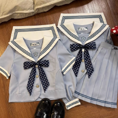 批发【理泉中】南御社原创jk制服学院春<b class='q'>夏</b>学生水手服蓝色中间短袖少女