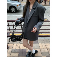 批发Hhyii版型chao正!灰色西装外套女春秋免烫高级感百搭气质休闲西服