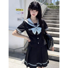 批发花千猪新品 薄原中水手服       日系学院风水手领jk制服短袖套装