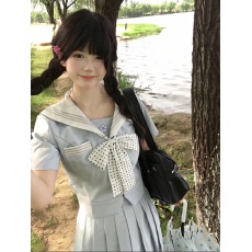 批发盐屿中水手服初<b class='q'>夏</b>原创jk制服学院风短袖套装日系百褶裙山川