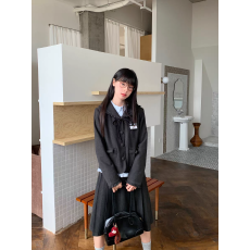 批发MUCHA木茶 甜美木耳边娃娃领<b class='q'>西装</b>外套百褶半身裙<b class='q'>套装</b>女秋两件套