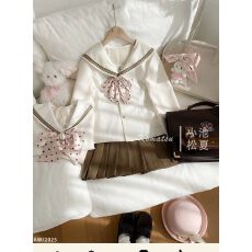 批发｜桃里｜jk制服<b class='q'>秋</b>季新款奶油色三本水手西套装日系学院