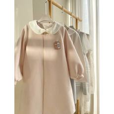 批发售罄 · 幼稚园秋<b class='q'>冬</b>中长款可爱娃娃领大衣日系毛呢粉色系jk制服