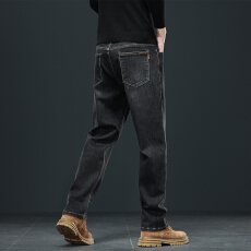 批发2025年爆款新款男式轻奢休闲简约宽松柔软棉弹力修身直筒牛仔裤