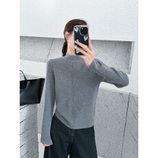 批发真现huo❤️<b class='q'>荷叶边</b>半高领洋气打底羊毛针织衫女冬季新款薄款