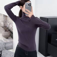 真现huo❤️高领蕾丝修身显瘦针织衫女2025新款冬季绝美巨好看