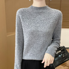 批发真现huo❤️一线成衣无缝秋冬新款半高领打底衫女<b class='q'>宽松</b>内搭毛衣