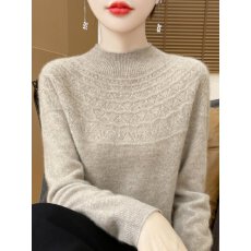 批发真现huo❤️无缝一体成衣半高领打底衫女<b class='q'>宽松</b>春秋冬新款内搭镂空